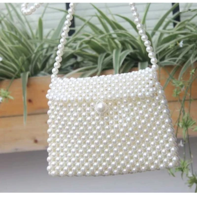 Mini Faux Pearl Design Square Bag