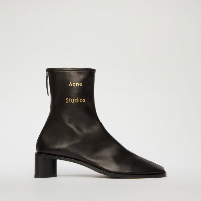 Branded Leather Boots Black