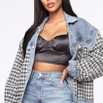 Need For Tweed Denim Jacket - Black/White