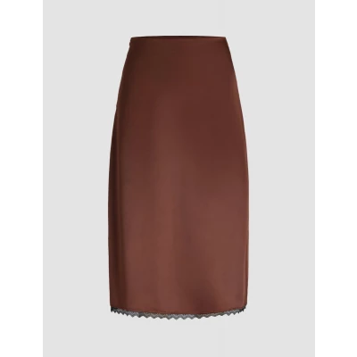 Solid Brown Maxi Skirt