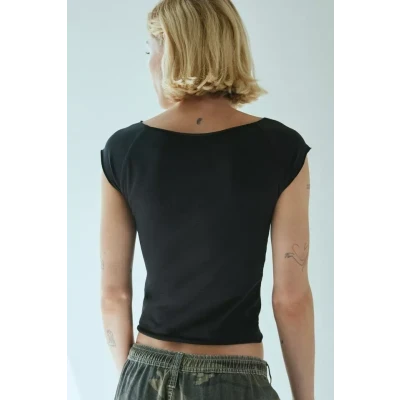 Cotton Compression Boatneck Tee