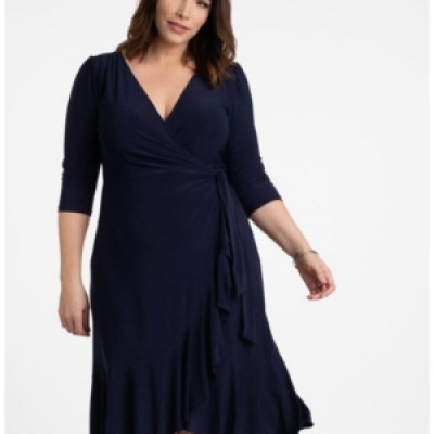 Kiyonna Womens Plus Size Whimsy Wrap Dress
