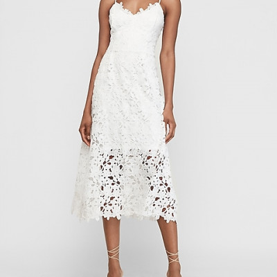 Floral Lace Midi Dress