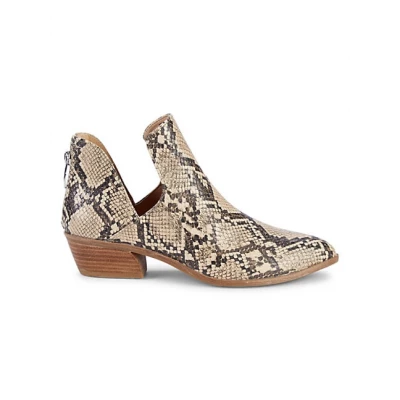 Snakeskin-Embossed Booties
