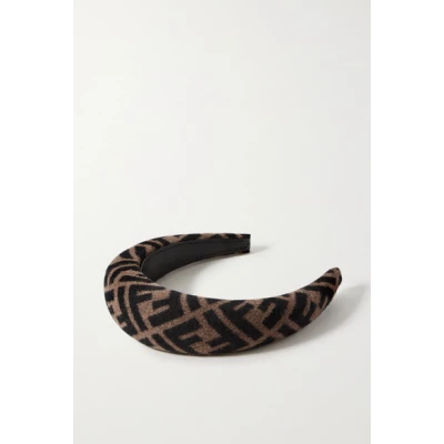 Fendi - Printed Wool-blend Felt Headband - Brown
