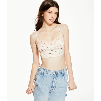 Floral Lace Cropped Bustier Cami