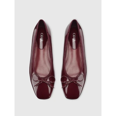 Bow Decor Square Toe Ballet  Mary Jane Flats