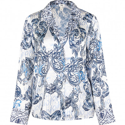 Blue RI Ornate Printed Pyjama Shirt