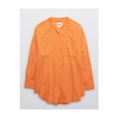Aerie Pool-To-Party Cover Up Womens Orange Musk