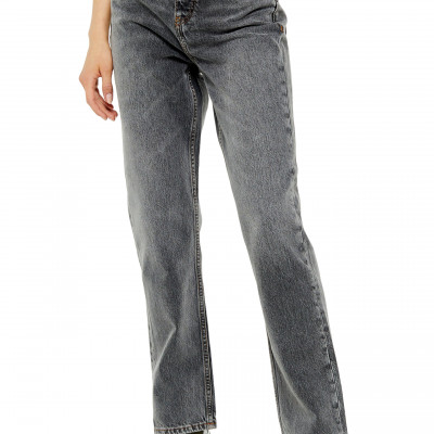 Womens Topshop Straight Leg Editor Jeans,- Grey