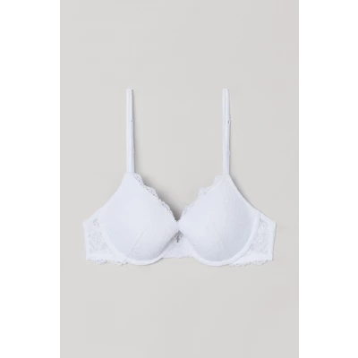 H & M - Lace Push-up Bra - White