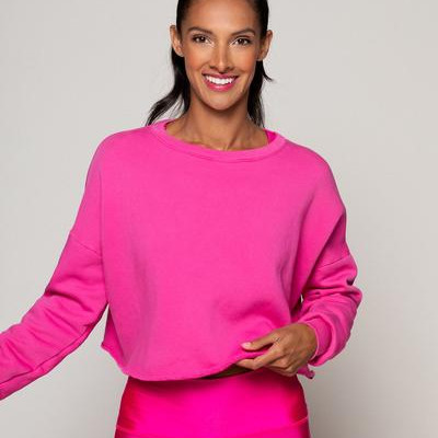 Fuchsia Crop Pullover