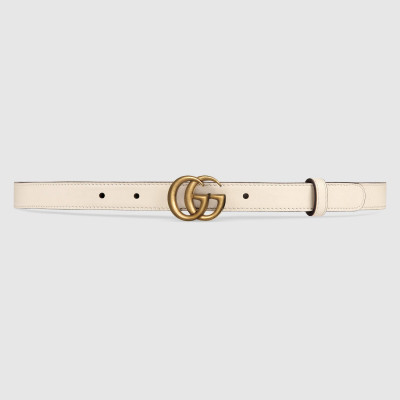 Leather Belt With Double G Buckle
