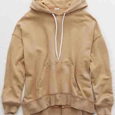 Aerie Oversized Weekend Hoodie Womens Dark Tan
