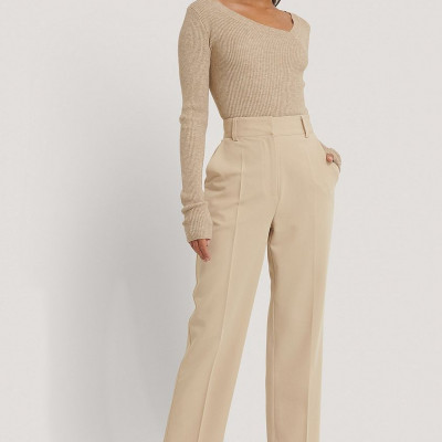 High Rise Cropped Suit Pants