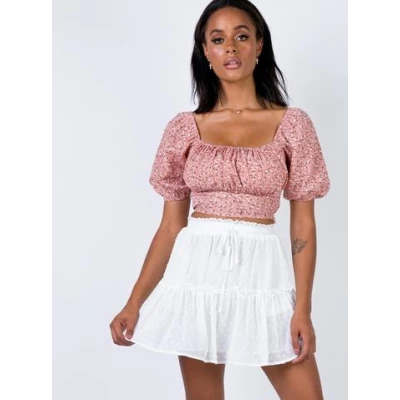 Evandale Mini Skirt White