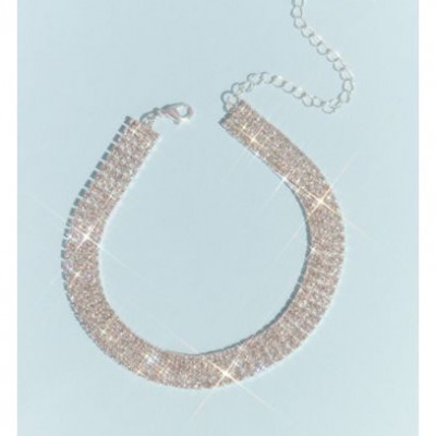 Stacked Strands Crystal Choker