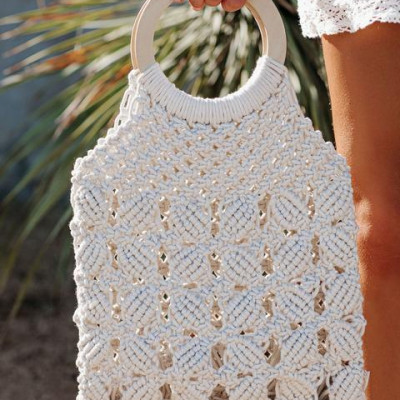 Castaway Woven Handbag - Ivory