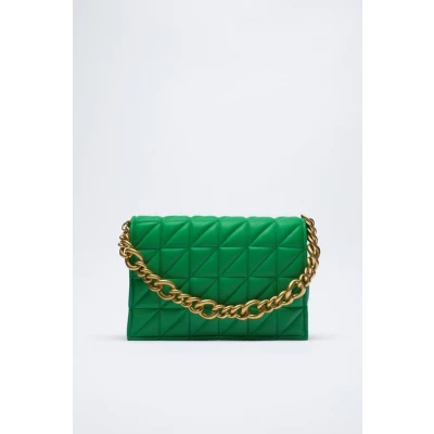 QUILTED CHAIN STRAP SHOULDER BAG