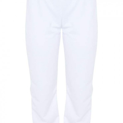 White Basic Cuffed Hem Jogger