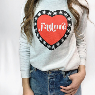 J'adore Jewel Heart Sweatshirt