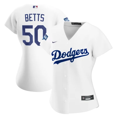 Mookie Betts Los Angeles Dodgers Nike Womens 2020 World Series Champions Home Replica Player Jersey - White