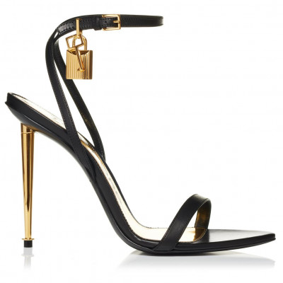 Gold Padlock Naked Sandal