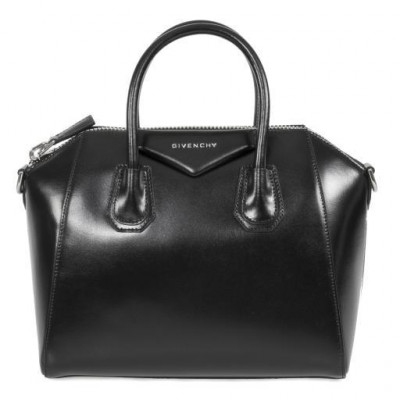 Givenchy Antigona Calfskin Leather Satchel Bag | Black with Silver Hardware |