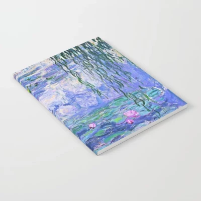 Claude Monet Water Lilies French Impressionist Art Notebook by Art Gallery
