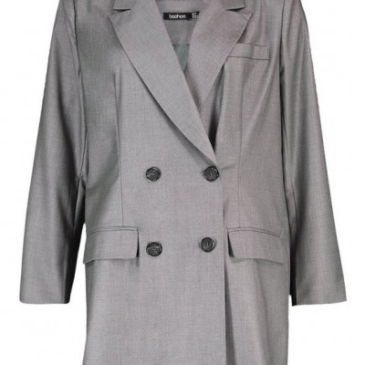 Masculine Oversized Contrast Blazer Dress