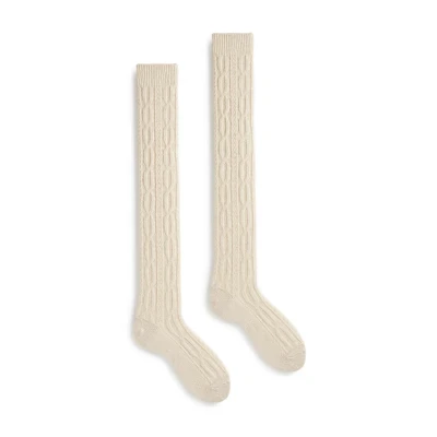 women’s cable wool cashmere over-the-knee socks