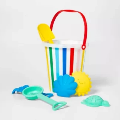7 Piece Rainbow Sand Bucket Set