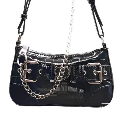 Punk Bag, Sourpuss Gothic Tote Purse Y2K Cool Style Trendy Women C-black