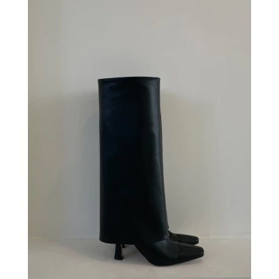 Wide Shaft Hooded Long Boots