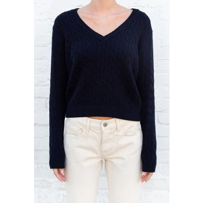 Leigh Cotton Cable Knit Sweater