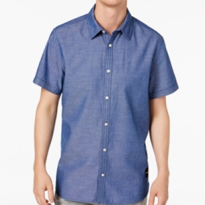 Calvin Klein Jeans Mens Short-Sleeve Oxford Shirt