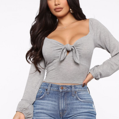 One Thing Right Top - Heather Grey