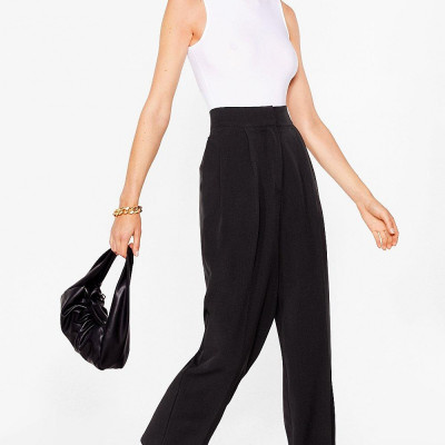 Womens Do As You Pleat High-Waisted trousers - Black - 6, Black