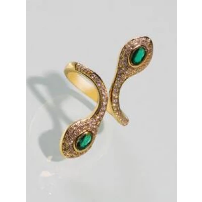 Men Zircon Snake Decor Ring