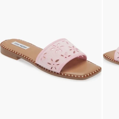 Nolitta Embroidered Eyelet Slide Sandal