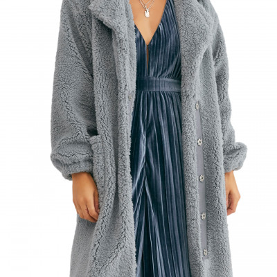 Womens Free People Tessa Teddy Coat,- Grey