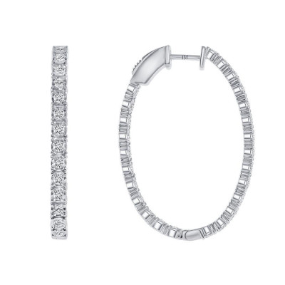 Mackenzie Diamond Oval Hoop Earring
