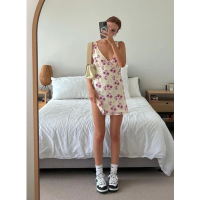 Nellie Mini Dress Yellow Floral