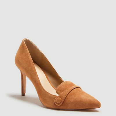 Maryanne Suede Button Loafer Pumps