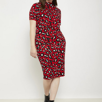 Intarsia Sweater Pencil Skirt
