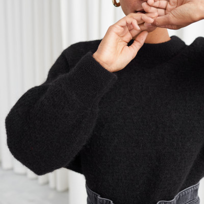 Mock Neck Alpaca Blend Sweater