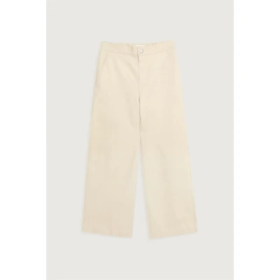 CROPPED TWILL WIDE LEG PANT