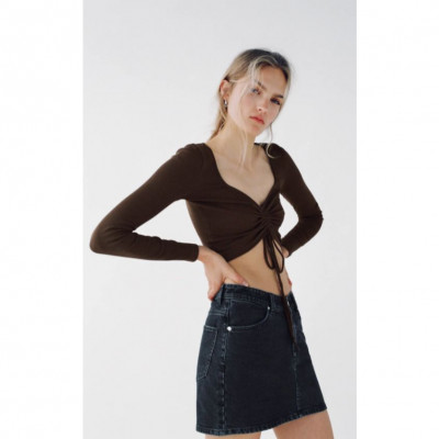 RUCHED RIBBED TOP