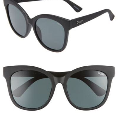 Womens Quay Australia Its My Way 55mm Sunglasses - Black/ Smoke
