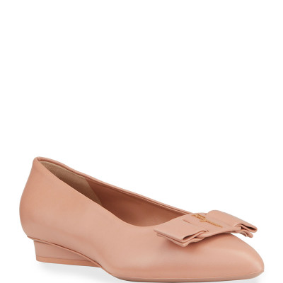 Viva Leather Bow Ballerina Flats